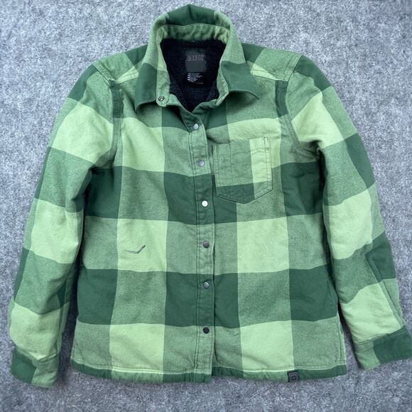 5.11 Tactical Flannel Jacket Womens Extra Small Plaid Sherpa Fleece Shacket Snap - Picture 1 of 9